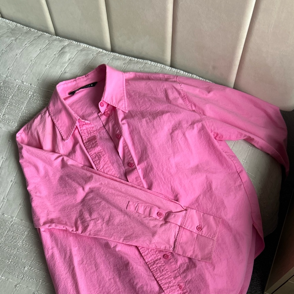 Zara Bright Pink Collared Shirt